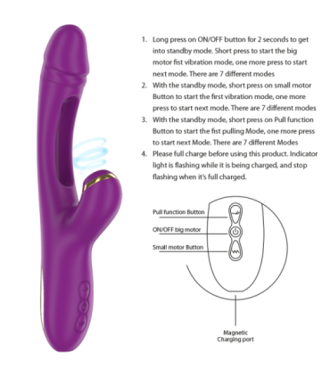 INTENSE - ATENEO VIBRADOR MULTIFUNCIÓN RECARGABLE 7 VIBRACIÓNES CON LENGUA OSCILANTE Y SUCCIONADOR MORADO