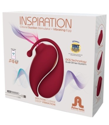 ADRIEN LASTIC - INSPIRATION SUCCIONADOR CLÍTORIS + HUEVO VIBRADOR ROJO - APP GRATUITA