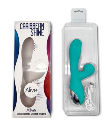 ALIVE - CARIBBEAN SHINE VIBRADOR & SUCCIONADOR AZUL
