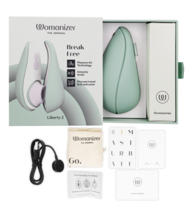 WOMANIZER - LIBERTY 2 ESTIMULADOR & SUCCIONADOR CLÍTORIS VERDE CLARO