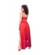 CHILIROSE - CR 4850 SET TOP ROJO Y LEGGINS CON COMPLEMENTOS DORADOS XL
