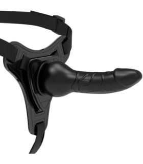 FETISH SUBMISSIVE HARNESS - SILICONA NEGRO REALISTIC 16 CM