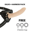 DELTA CLUB - TOYS ARNES + DILDO NATURAL SILICONA MEDICA 20 CM -O- 4 CM