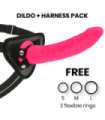DELTA CLUB - TOYS ARNES + DILDO ROSA SILICONA MEDICA 23 CM -O- 4.5 CM