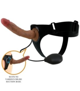PRETTY LOVE - KYTON HARNESS BRIEFS UNIVERSAL CON DILDO SQUIRTING 19 CM MULATO