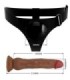 PRETTY LOVE - KYTON HARNESS BRIEFS UNIVERSAL CON DILDO SQUIRTING 19 CM MULATO