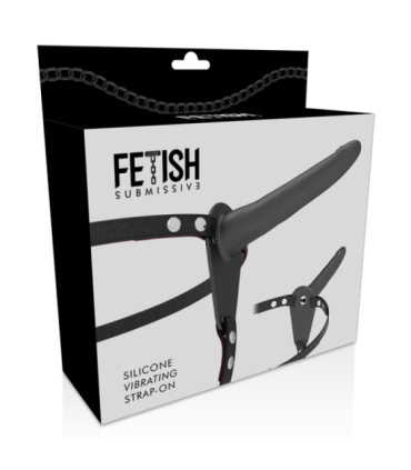 FETISH SUBMISSIVE HARNESS - VIBRADOR SILICONA NEGRO 15 CM