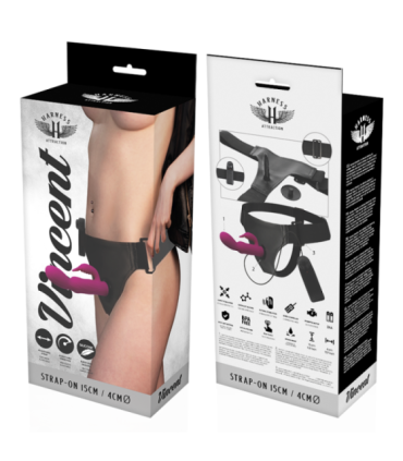 HARNESS ATTRACTION - ARNÉS  VIBRADOR RABBIT VINCENT 15 CM -O- 4 CM