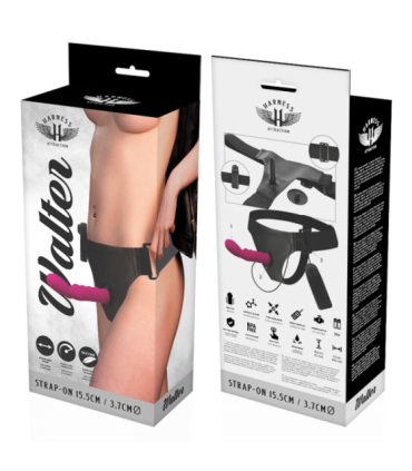 HARNESS ATTRACTION - ARNÉS  WALTER CON VIBRACIÓN 15.5 CM -O- 3.7 CM