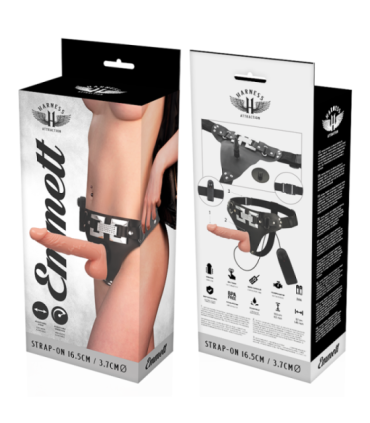 HARNESS ATTRACTION - ARNÉS  EMMETT REALÍSTICO VIBRADOR 16.5 CM -O- 3.7 CM